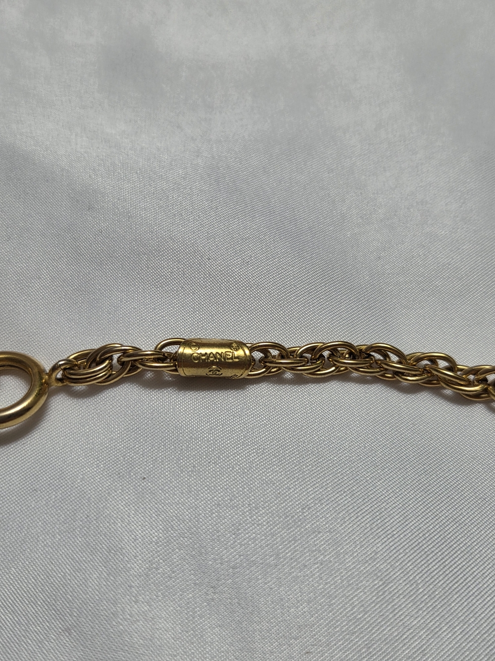 Vintage Chanel Gold CC Logo Crystal Pendant Necklace - Picture 6 of 7